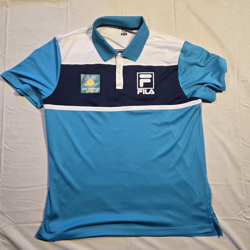 BNP Paribas Open Polo Shirt Medium Tennis Indian Wells CA Fila Brand Breathable